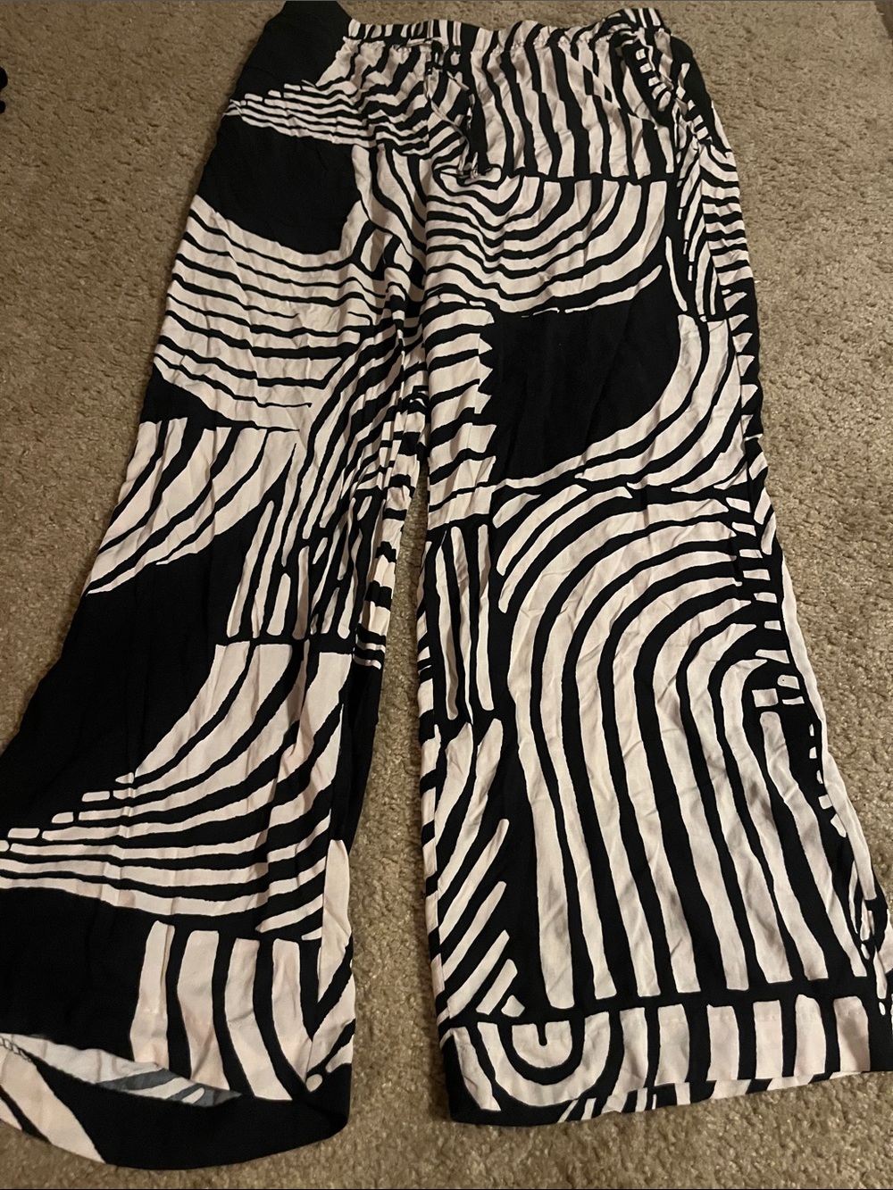 H&M Black and White Wide Leg Pants